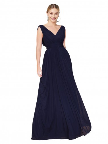 Soft Chiffon A-Line Sleeveless Dark Navy Formal Evening Gown / Prom Dress / Bridesmaid Dress Cairns