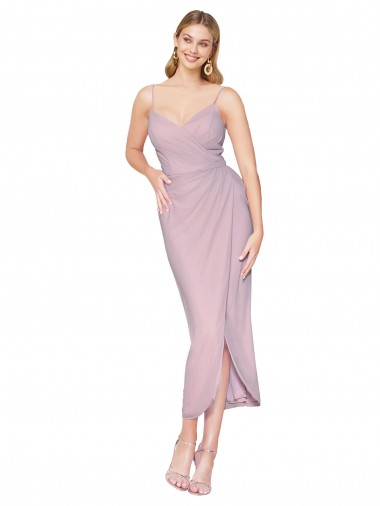 Soft Chiffon Mermaid Knee Length Sleeveless V-Back High Low Evening Gown / Prom Dress / Bridesmaid Dress Cairns