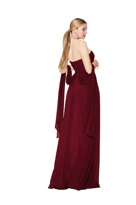 Soft Chiffon A-Line Long Sleeveless Burgundy Prom Dresses Cairns