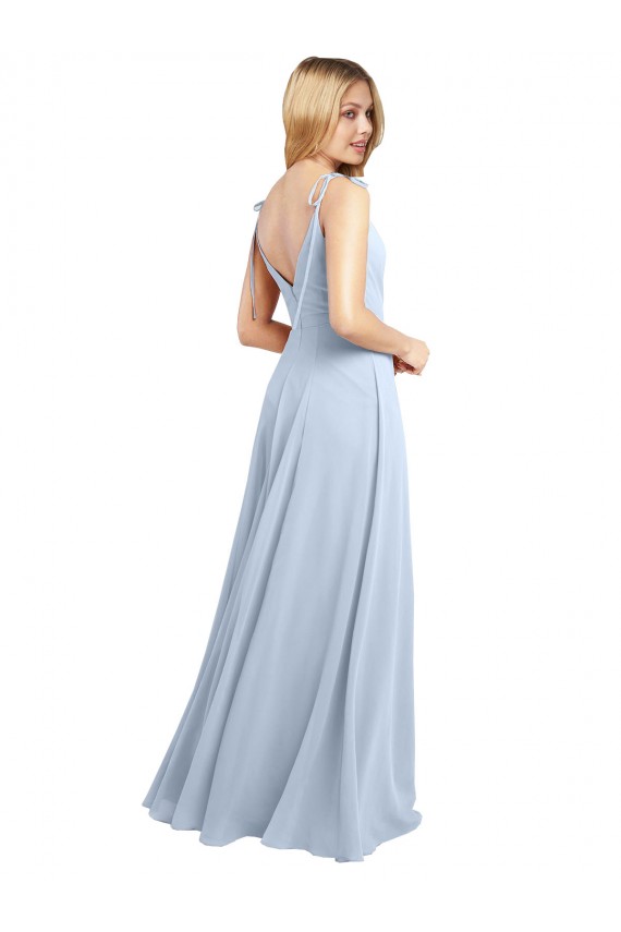 Chiffon A-Line Long Sleeveless V-Back Side Slit Bridesmaid Dresses Cairns