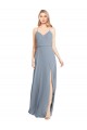Soft Chiffon A-Line Long Sleeveless Open Back High Slit Bridesmaid Dresses Cairns