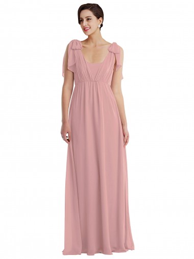 Soft Chiffon A-Line Sleeveless Dusty Pink Semi Formal Evening Dress / Bridesmaid Dress Cairns