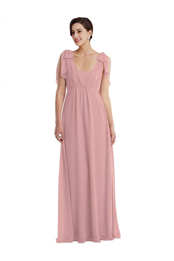 Soft Chiffon A-Line Sleeveless Dusty Pink Semi Formal Evening Dress / Bridesmaid Dress Cairns
