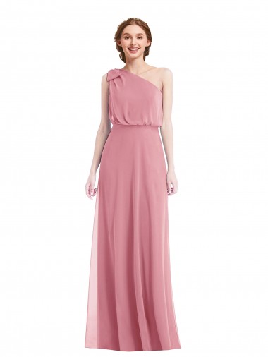 Soft Chiffon A-Line Long Sleeveless Skin Pink Semi Formal Evening Dress / Bridesmaid Dress Cairns