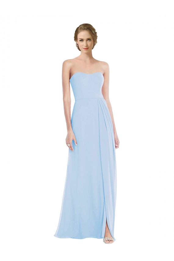 Soft Chiffon A-Line Long Sleeveless Pleated Front Slit Evening Dresses Cairns