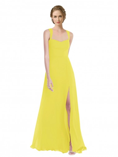 Soft Chiffon A-Line Long Sleeveless Semi Formal Evening Dress / Bridesmaid Dress Cairns