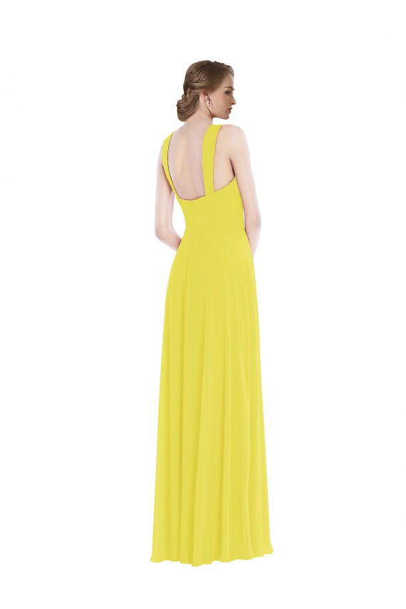 Soft Chiffon A-Line Long Sleeveless Semi Formal Evening Dress / Bridesmaid Dress Cairns
