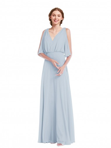Soft Chiffon A-Line Long Half Sleeves Evening Gown / Bridesmaid Dress Cairns