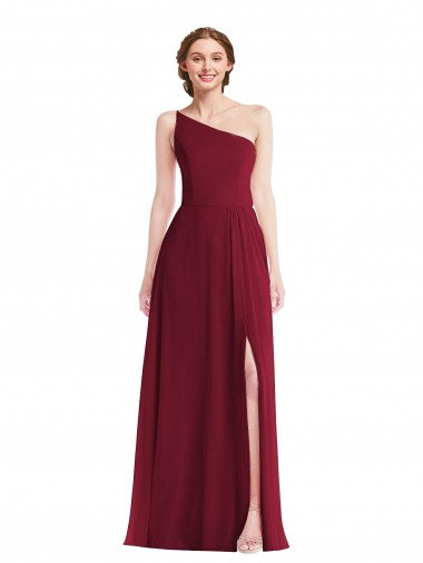 Soft Chiffon A-Line Long Sleeveless Shirred Front Slit Evening Dresses Cairns