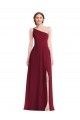 Soft Chiffon A-Line Long Sleeveless Shirred Front Slit Evening Dresses Cairns