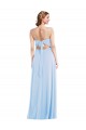 Soft Chiffon A-Line Long Sleeveless Light Sky Blue Evening Dresses Cairns