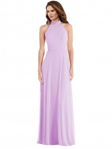 Soft Chiffon A-Line Sleeveless Lilac Semi Formal Evening Dress / Bridesmaid Dress Cairns