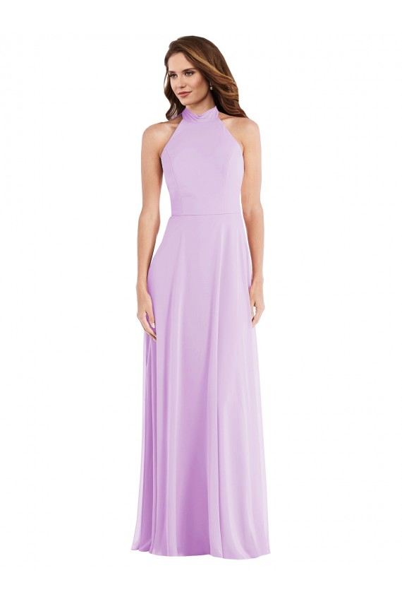 Soft Chiffon A-Line Sleeveless Lilac Semi Formal Evening Dress / Bridesmaid Dress Cairns
