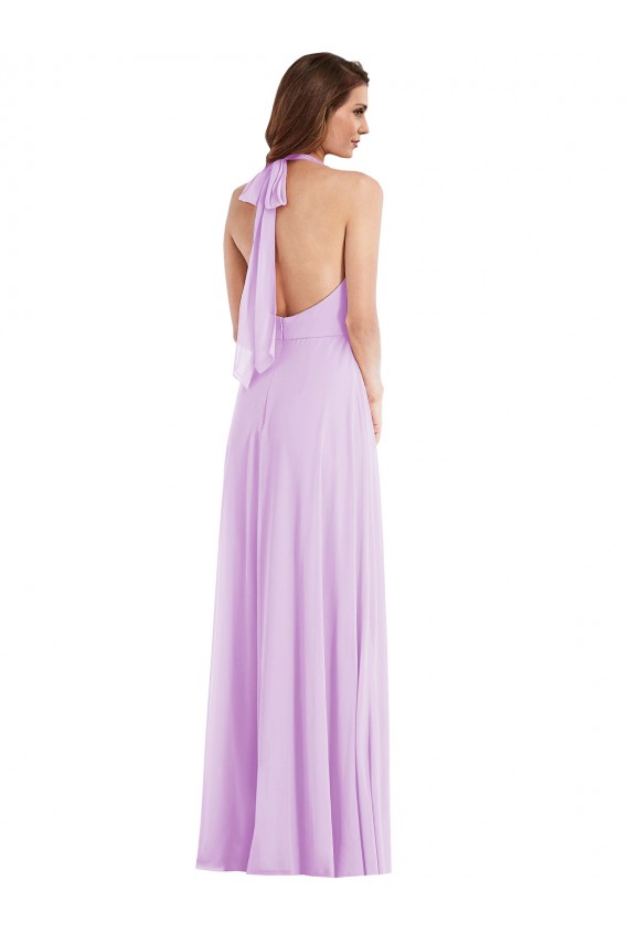 Soft Chiffon A-Line Sleeveless Lilac Semi Formal Evening Dress / Bridesmaid Dress Cairns