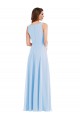 Soft Chiffon Long Sleeveless Semi Formal Evening Dress / Bridesmaid Dress Cairns