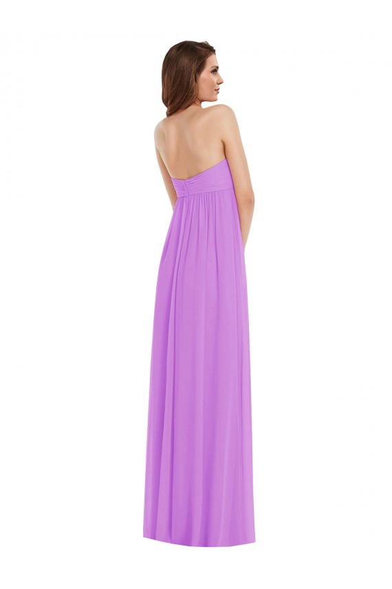 Soft Chiffon A-Line Long Sleeveless Low Back Semi Formal Evening Dress / Bridesmaid Dress Cairns