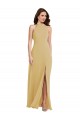 Soft Chiffon A-Line Long Sleeveless Criss Cross Open Back Semi Formal Evening Dress / Bridesmaid Dress Cairns