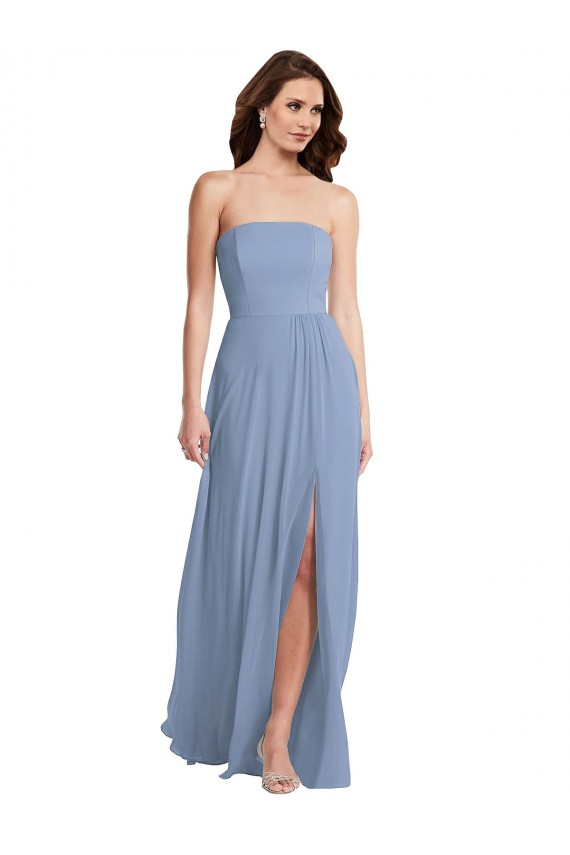 Soft Chiffon Long Sleeveless Front Slit Evening Dresses Cairns