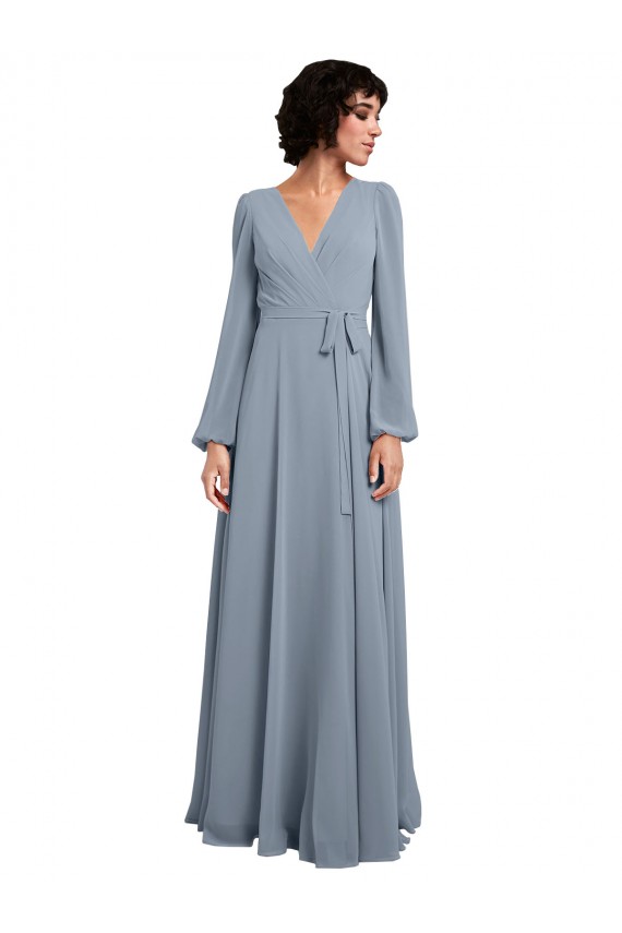 Soft Chiffon A-Line Long Long Sleeves Bridesmaid Dress / Formal Dress Cairns