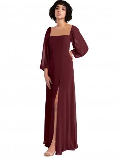 Chiffon A-Line Long Long Sleeves Bridesmaid Dress / Evening Dress Cairns