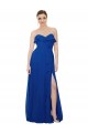 Soft Chiffon A-Line Long Sleeveless Royal Blue Bridesmaid Gowns Cairns
