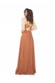 Soft Chiffon A-Line Long Sleeveless Rosewood Keyhole Back Bridesmaid Dress Cairns