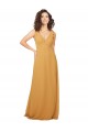 Soft Chiffon A-Line Long Sleeveless Saffron Keyhole Back Bridesmaid Dress Cairns