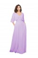 Lxue Chiffon A-Line Long Half Sleeves Low Back Bridesmaid Dress Cairns