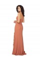 Soft Chiffon A-Line Long Sleeveless V-Back Ruffled Skirt Slit Bridesmaid Dresses Cairns