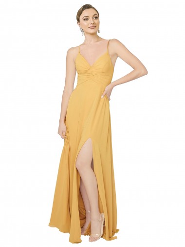 Chiffon Long Sleeveless Open Back Bridesmaid Dress / Evening Dress Cairns
