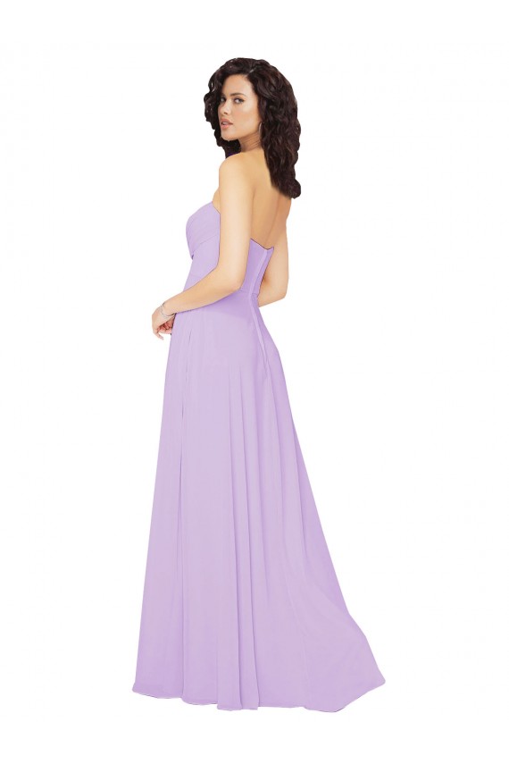 Chiffon A-Line Long Sleeveless Low Back Front Slit Bridesmaid Dresses Cairns