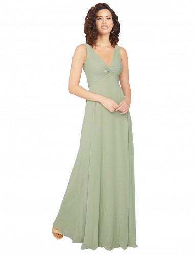 Chiffon A-Line Long Sleeveless V-Back Bridesmaid Dress / Evening Dress Cairns