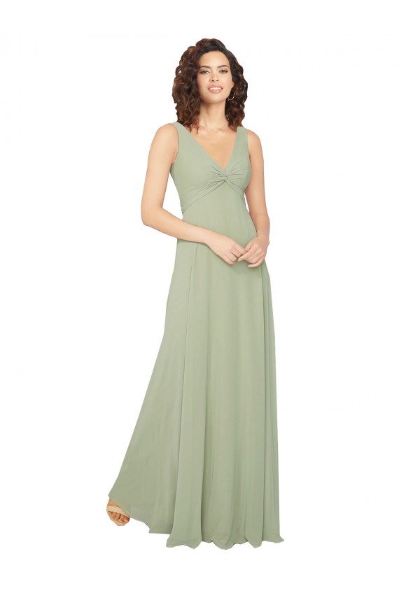 Chiffon A-Line Long Sleeveless V-Back Bridesmaid Dress / Evening Dress Cairns