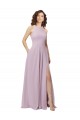 Soft Chiffon A-Line Long Sleeveless Pink Glow Keyhole Back Bridesmaid Dress Cairns