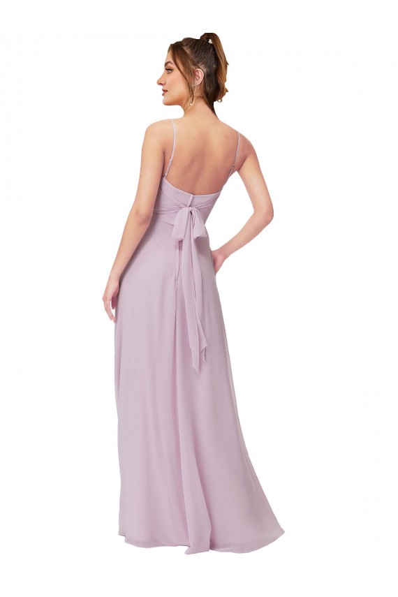 Soft Chiffon A-Line Long Sleeveless Pink Glow Bridesmaid Dress Cairns