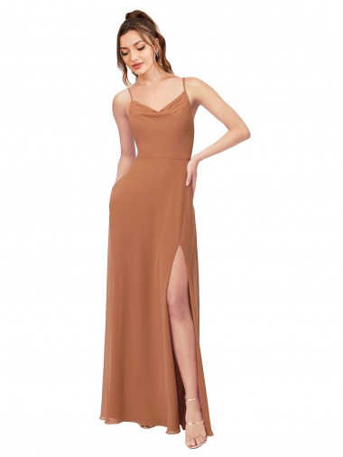 Soft Chiffon A-Line Sleeveless Rosewood Bridesmaid Dress Cairns