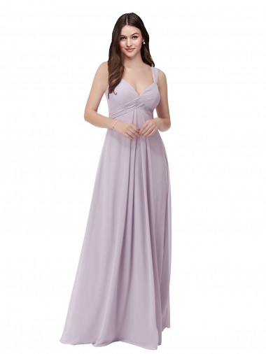Soft Chiffon A-Line Long Sleeveless Pink Glow Low Back Bridesmaid Dress Cairns