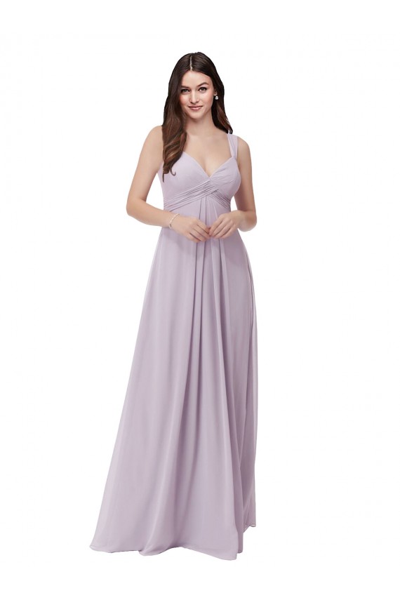 Soft Chiffon A-Line Long Sleeveless Pink Glow Low Back Bridesmaid Dress Cairns