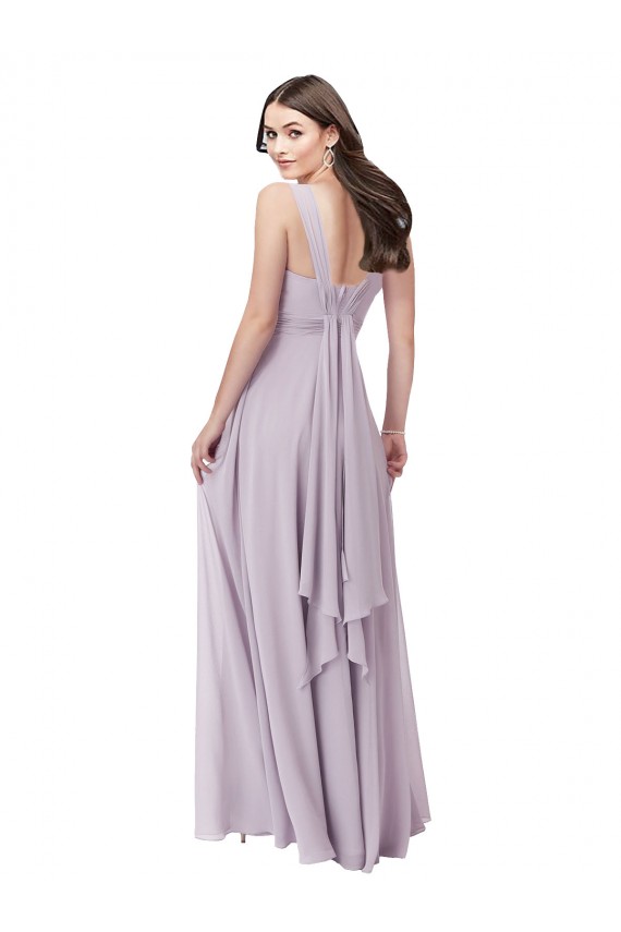 Soft Chiffon A-Line Long Sleeveless Pink Glow Low Back Bridesmaid Dress Cairns