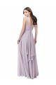 Soft Chiffon A-Line Long Sleeveless Pink Glow Low Back Bridesmaid Dress Cairns