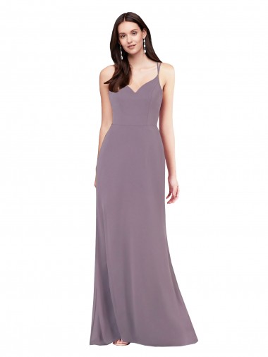 Soft Chiffon Column Long Sleeveless Criss Cross Open Back Formal Evening Gown / Bridesmaid Dress Cairns