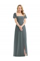 Soft Chiffon A-Line Long Puff Sleeves Semi Formal Evening Dress / Bridesmaid Dress Cairns