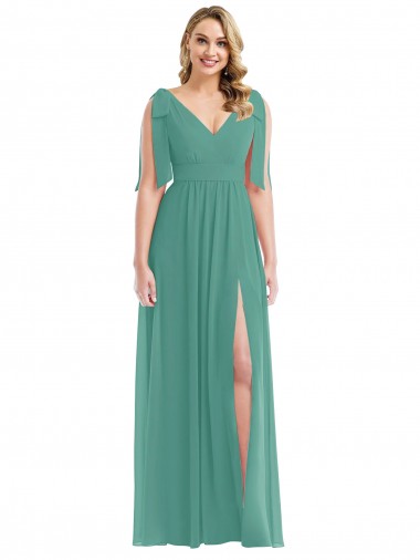 Soft Chiffon A-Line Sleeveless Icelandic Silver Semi Formal Evening Dress / Bridesmaid Dress Cairns