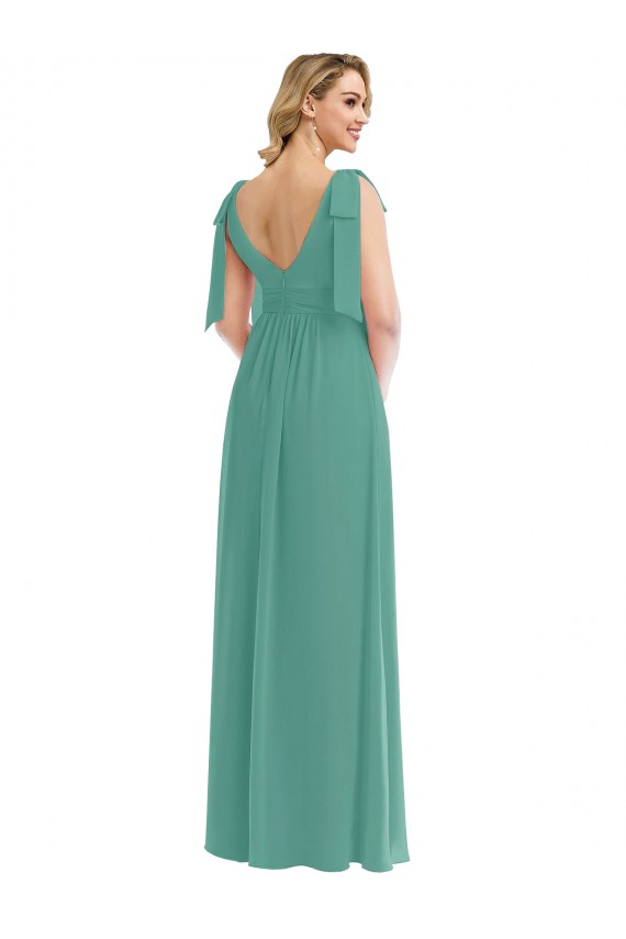 Soft Chiffon A-Line Sleeveless Icelandic Silver Semi Formal Evening Dress / Bridesmaid Dress Cairns