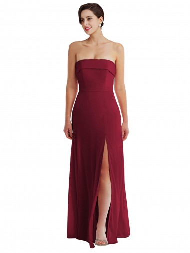 Soft Chiffon A-Line Long Sleeveless Low Back Burgundy Evening Dresses Cairns