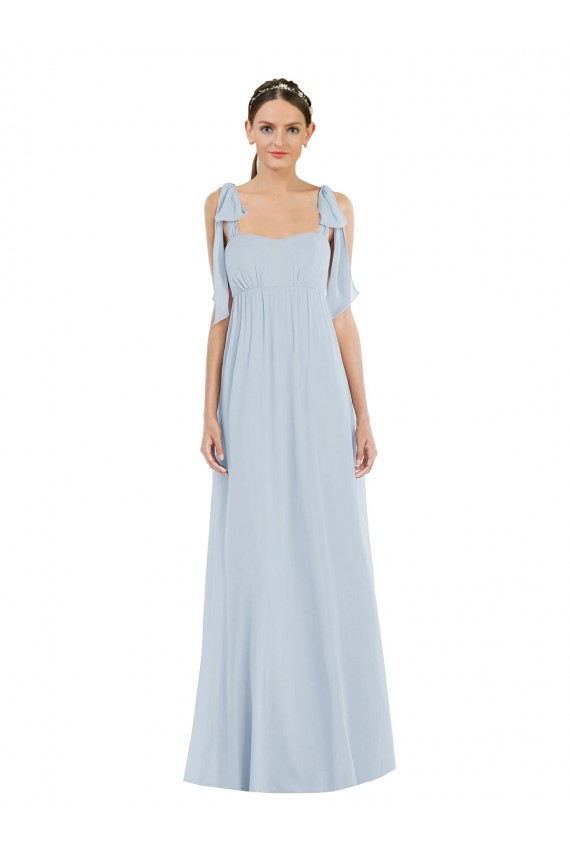 Soft Chiffon Long Sleeveless Spaghetti Straps Low Back Evening Dresses Cairns