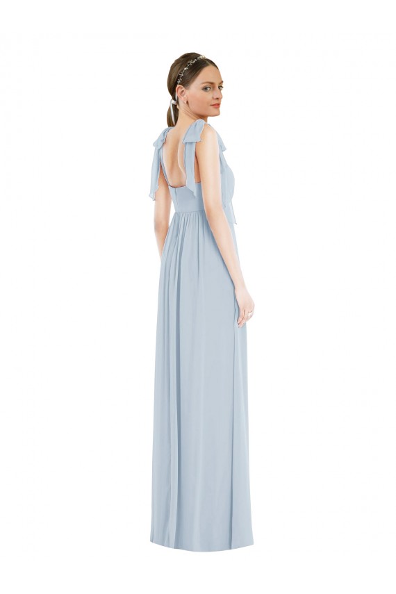 Soft Chiffon Long Sleeveless Spaghetti Straps Low Back Evening Dresses Cairns