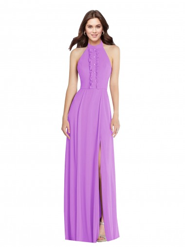 Soft Chiffon A-Line Long Sleeveless Backless Formal Evening Gown / Bridesmaid Dress Cairns