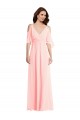 Soft Chiffon A-Line Long Cold Shoulder V-Back Semi Formal Evening Dress / Bridesmaid Dress Cairns