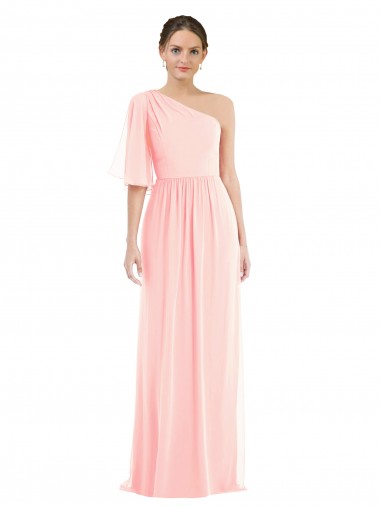 Soft Chiffon A-Line Long Bell Sleeves Semi Formal Evening Dress / Bridesmaid Dress Cairns